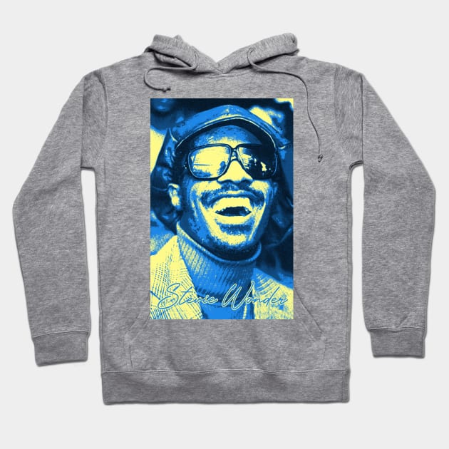 Stevie Wonder Vintage Light Blue Hoodie by Mugo Muncarsol